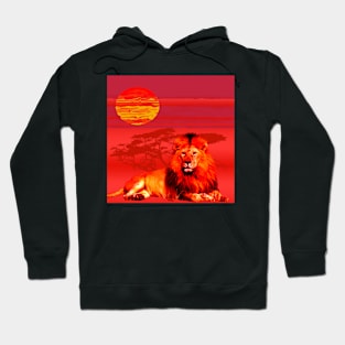 Africa Lions Sunrise Desert Red Gift T-Shirt Hoodie